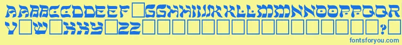 Шрифт ShalomRegular – синие шрифты на жёлтом фоне