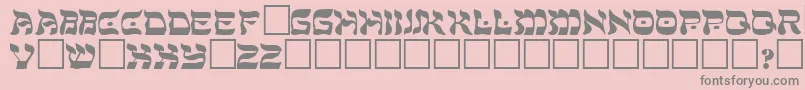 フォントShalomRegular – ピンクの背景に灰色の文字