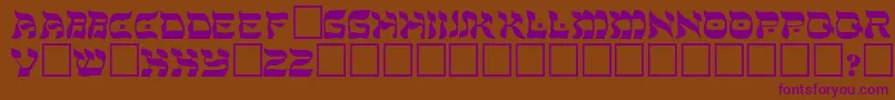 ShalomRegular-Schriftart – Violette Schriften auf braunem Hintergrund