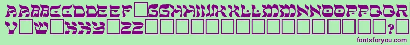 ShalomRegular Font – Purple Fonts on Green Background