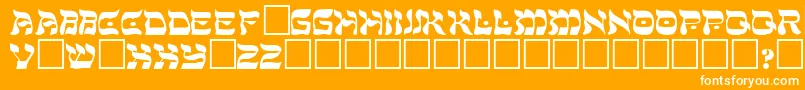 ShalomRegular-Schriftart – Weiße Schriften auf orangefarbenem Hintergrund