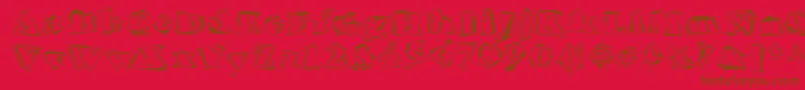 Hitech Font – Brown Fonts on Red Background