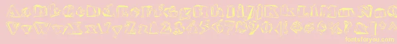 Hitech Font – Yellow Fonts on Pink Background