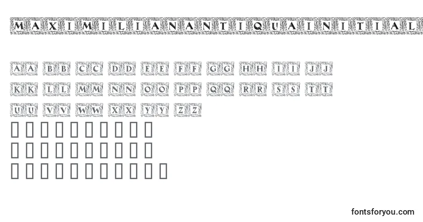 Fuente MaximilianAntiquaInitialen - alfabeto, números, caracteres especiales
