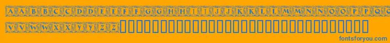 MaximilianAntiquaInitialen Font – Blue Fonts on Orange Background