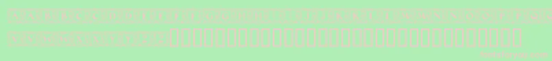 MaximilianAntiquaInitialen-fontti – vaaleanpunaiset fontit vihreällä taustalla