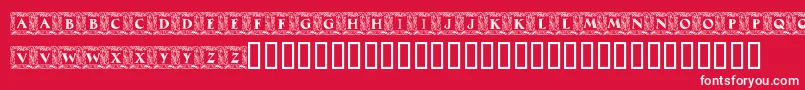 fuente MaximilianAntiquaInitialen – Fuentes Blancas Sobre Fondo Rojo
