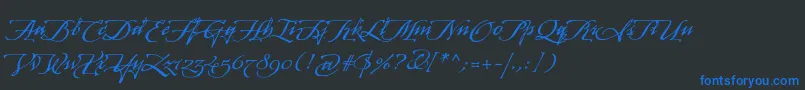 ArcanagmmstdManuscript Font – Blue Fonts on Black Background