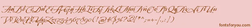 ArcanagmmstdManuscript Font – Brown Fonts on Pink Background