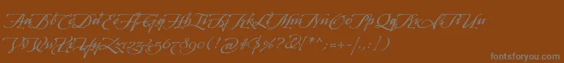 ArcanagmmstdManuscript Font – Gray Fonts on Brown Background