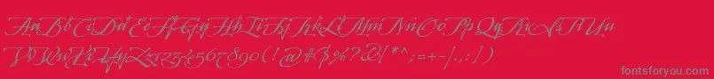 ArcanagmmstdManuscript Font – Gray Fonts on Red Background