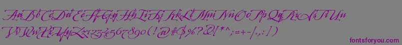 ArcanagmmstdManuscript Font – Purple Fonts on Gray Background