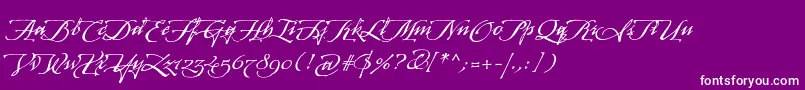 ArcanagmmstdManuscript Font – White Fonts on Purple Background