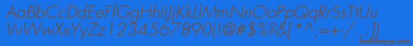 FuturastdLightoblique Font – Brown Fonts on Blue Background