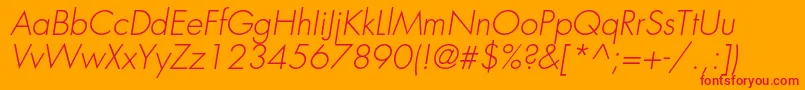 FuturastdLightoblique Font – Red Fonts on Orange Background