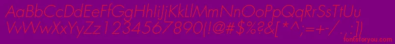 FuturastdLightoblique Font – Red Fonts on Purple Background