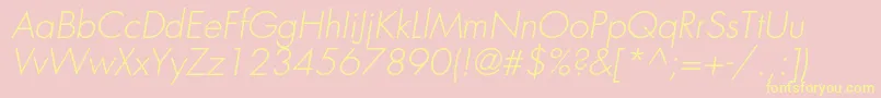FuturastdLightoblique Font – Yellow Fonts on Pink Background