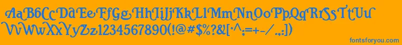 Ritasmithalt Font – Blue Fonts on Orange Background