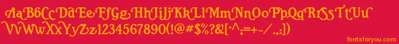 Ritasmithalt Font – Orange Fonts on Red Background