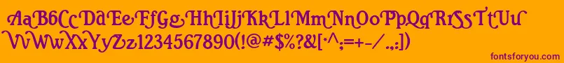 Ritasmithalt Font – Purple Fonts on Orange Background