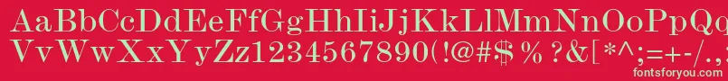 ModernmtstdWide Font – Green Fonts on Red Background