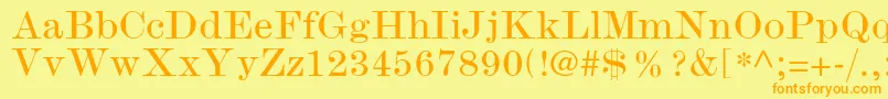 ModernmtstdWide Font – Orange Fonts on Yellow Background