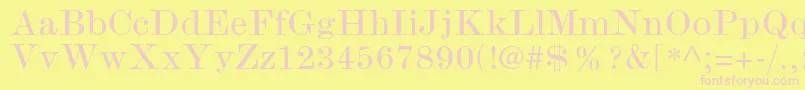 ModernmtstdWide-Schriftart – Rosa Schriften auf gelbem Hintergrund