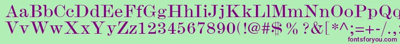 ModernmtstdWide Font – Purple Fonts on Green Background