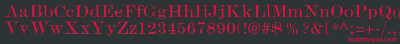 ModernmtstdWide Font – Red Fonts on Black Background