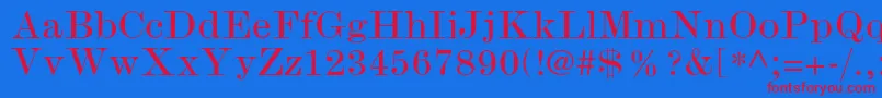 ModernmtstdWide Font – Red Fonts on Blue Background