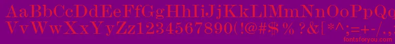 ModernmtstdWide Font – Red Fonts on Purple Background