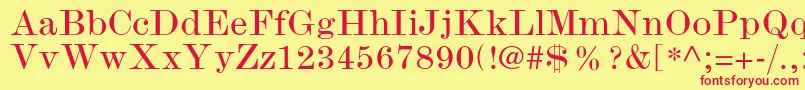 ModernmtstdWide Font – Red Fonts on Yellow Background