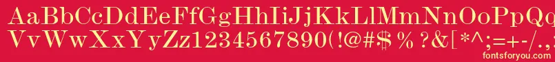 ModernmtstdWide Font – Yellow Fonts on Red Background