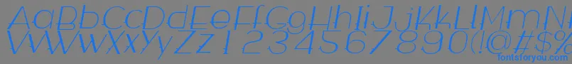 WabecoThinItalic Font – Blue Fonts on Gray Background