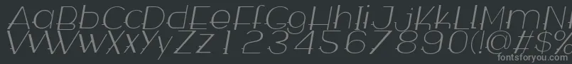 WabecoThinItalic Font – Gray Fonts on Black Background