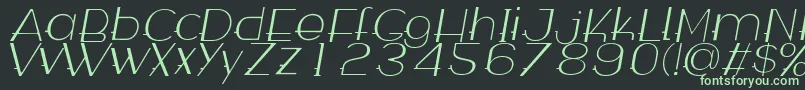 WabecoThinItalic Font – Green Fonts on Black Background