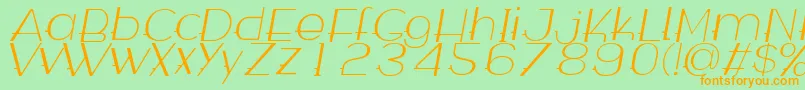 WabecoThinItalic Font – Orange Fonts on Green Background