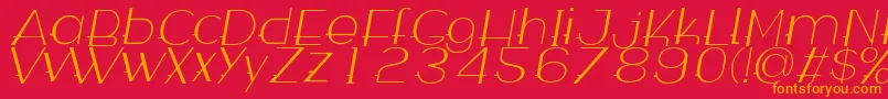 WabecoThinItalic Font – Orange Fonts on Red Background
