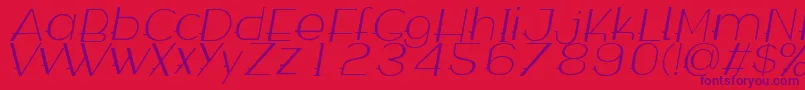 WabecoThinItalic Font – Purple Fonts on Red Background