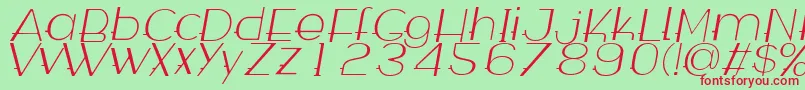 WabecoThinItalic Font – Red Fonts on Green Background