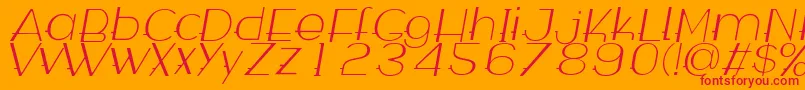 WabecoThinItalic Font – Red Fonts on Orange Background