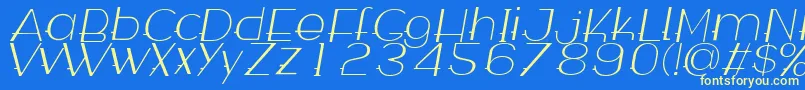 WabecoThinItalic Font – Yellow Fonts on Blue Background