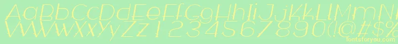 WabecoThinItalic Font – Yellow Fonts on Green Background