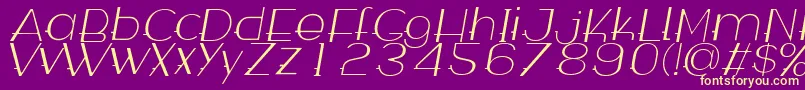 WabecoThinItalic Font – Yellow Fonts on Purple Background