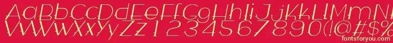 WabecoThinItalic Font – Yellow Fonts on Red Background