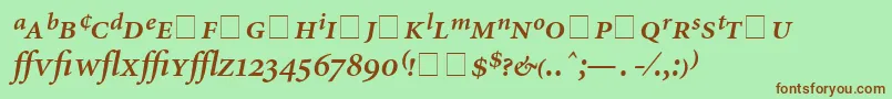 AtlantixProSsiSemiBoldItalic Font – Brown Fonts on Green Background