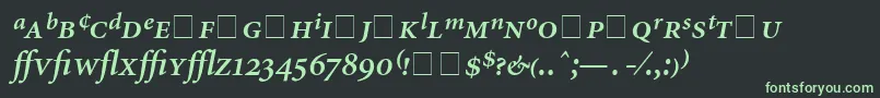 AtlantixProSsiSemiBoldItalic-fontti – vihreät fontit mustalla taustalla