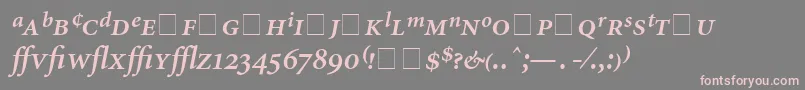 フォントAtlantixProSsiSemiBoldItalic – 灰色の背景にピンクのフォント