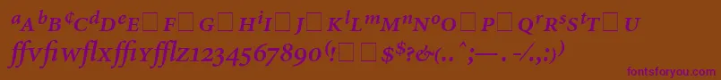 AtlantixProSsiSemiBoldItalic-fontti – violetit fontit ruskealla taustalla