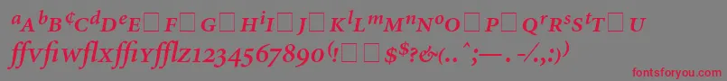 AtlantixProSsiSemiBoldItalic Font – Red Fonts on Gray Background
